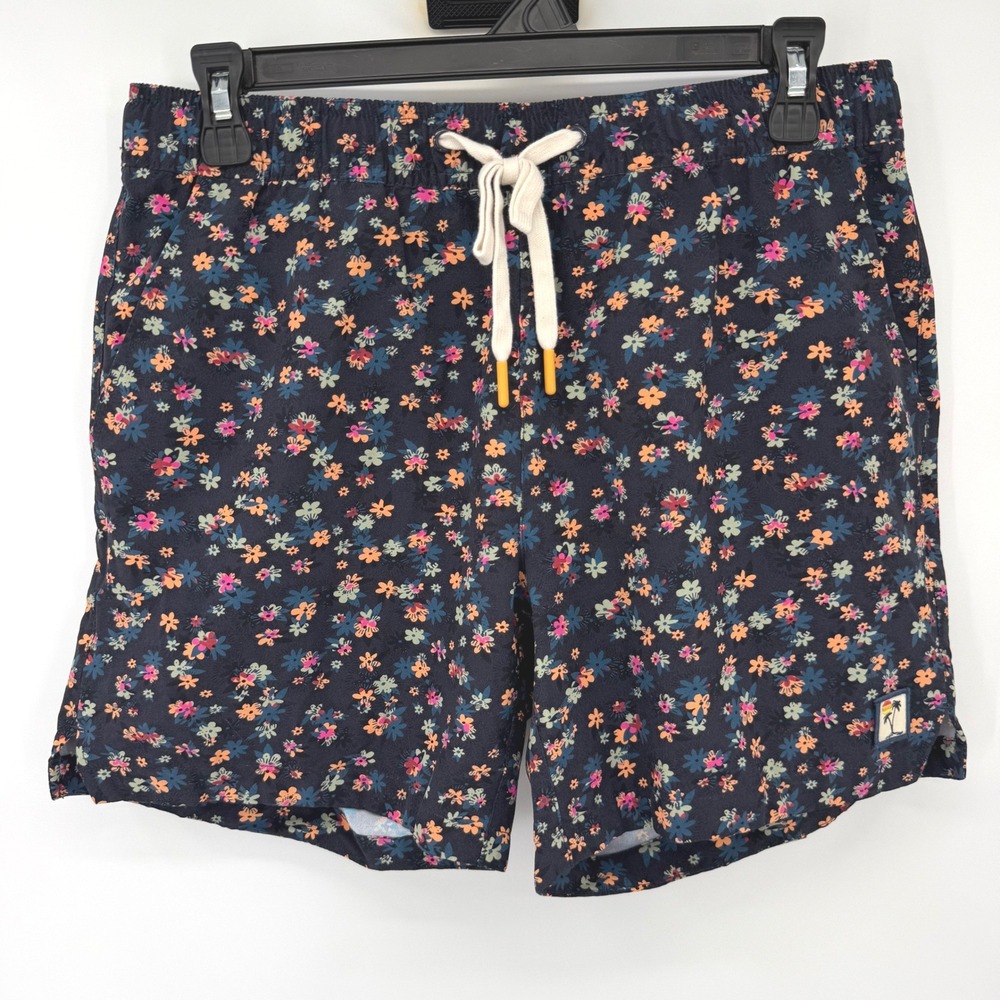 Marine Layer Swim Trunks Mens Medium Navy‎ Floral 14322 Spring 2022 Beach Shorts